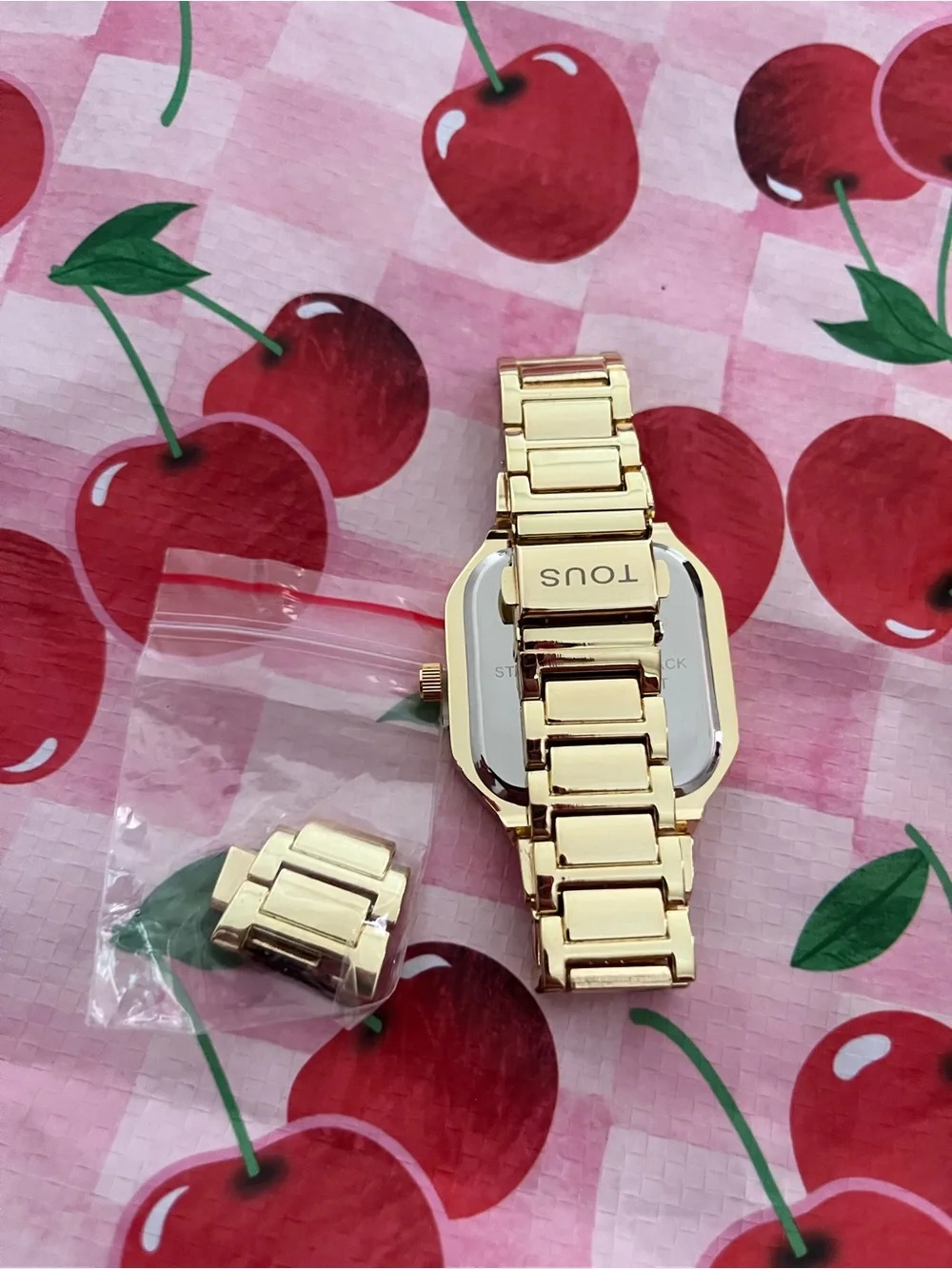 Tous Gold-Tone Link Bracelet Watch with White Dial Back